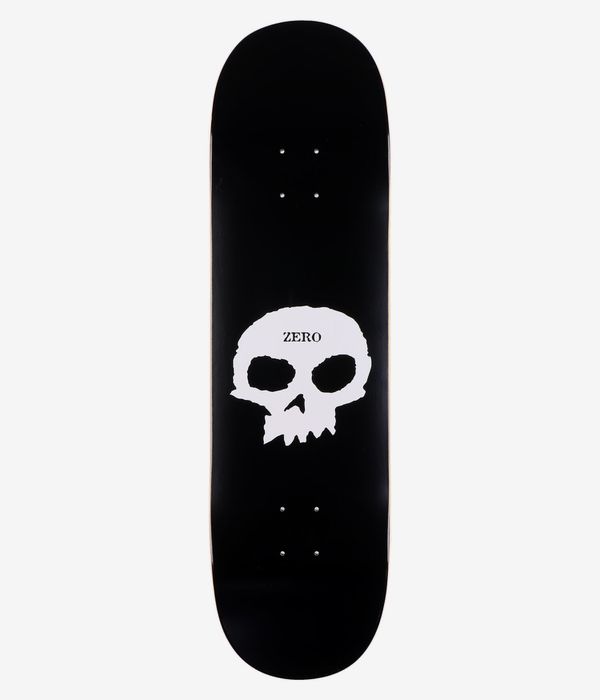 Zero Team Single Skull 8.75" Skateboard Deck (black white)