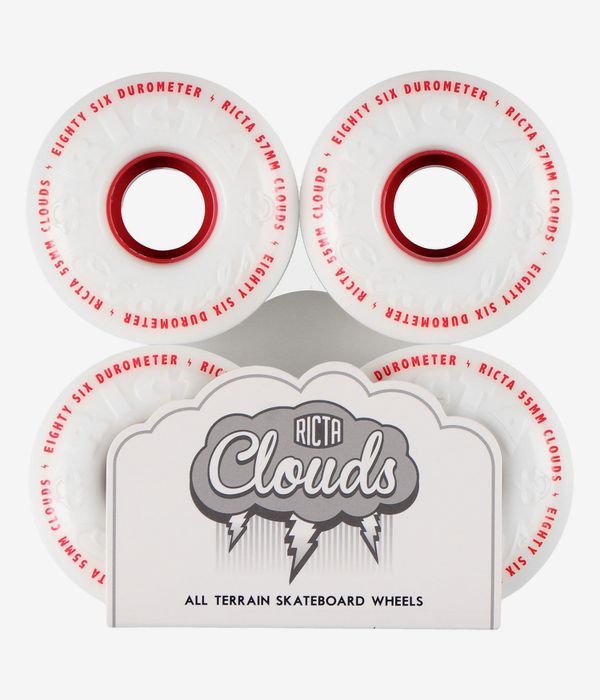 Ricta Clouds Wheels (white red) 55mm 86A 4 Pack