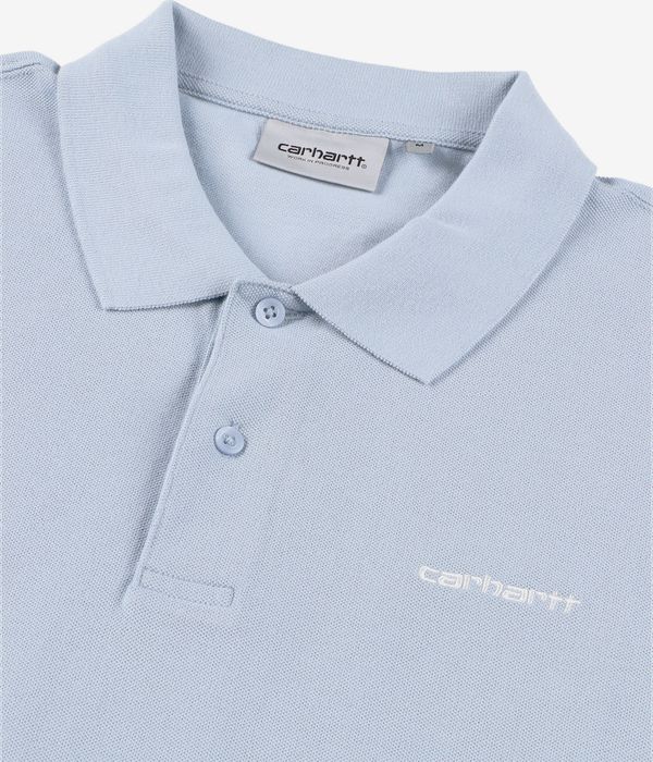 Carhartt WIP Script Garment Wash Polo-Shirt (blue fog white)