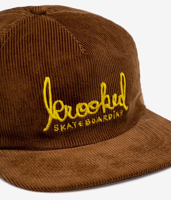 Krooked Skript Snapback Cap (brown gold)