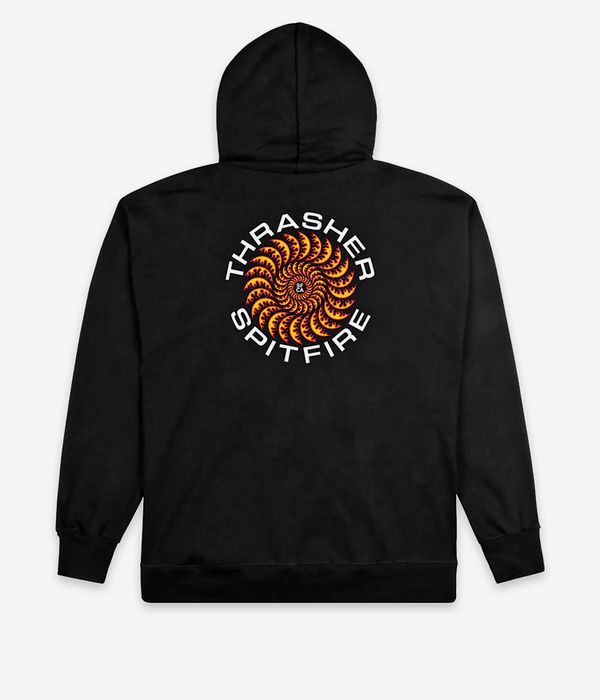 Thrasher x Spitfire Classic Swirl Felpa Hoodie (black)