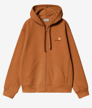 Carhartt WIP American Script Zip-Sweatshirt avec capuchon (sienna)
