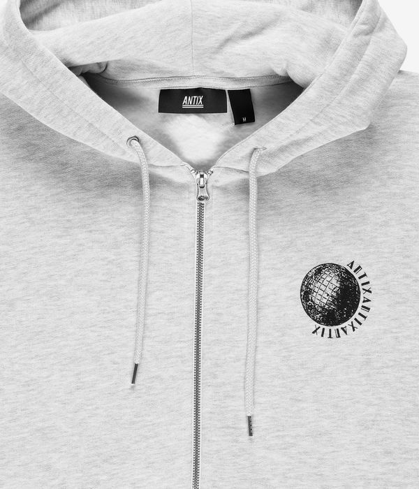 Antix Globos Zip-Sweatshirt avec capuchon (white heather)