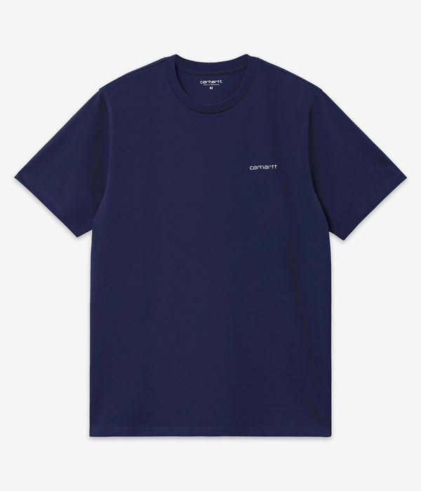 Carhartt WIP Script Embroidery T-Shirt (dark navy white)