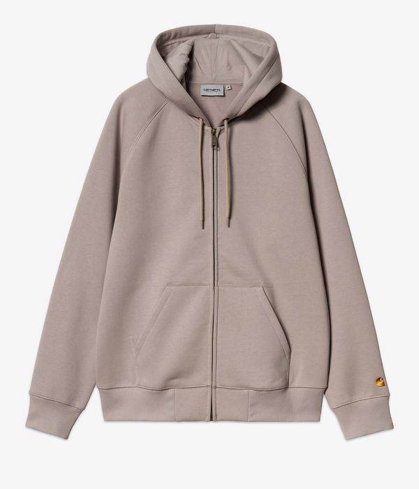 Carhartt WIP Chase Zip-Sweatshirt avec capuchon (dusky beige gold)