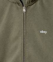 Obey Lowercase Pigment Felpa Hoodie con zip (pigment deep lichen green)