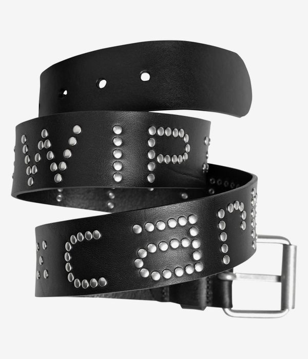 Carhartt WIP Script Studs Leather Belt (black silver)