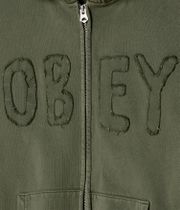Obey Hybrid Faded Zip-Hoodie (deep lichen green faded wash)