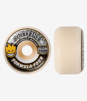 Spitfire Formula Four Conical Wielen (white yellow) 56 mm 99A 4 Pack