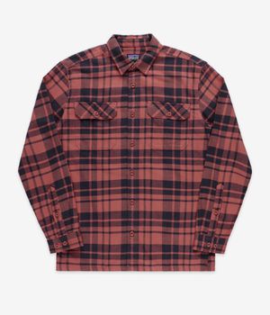 Patagonia Organic Cotton Fjord Flannel Chemise (ice caps burl red)