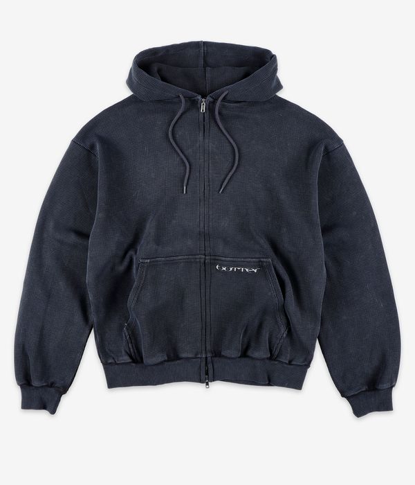 Butter Goods Waffle Zip-Hoodie (black overdye)
