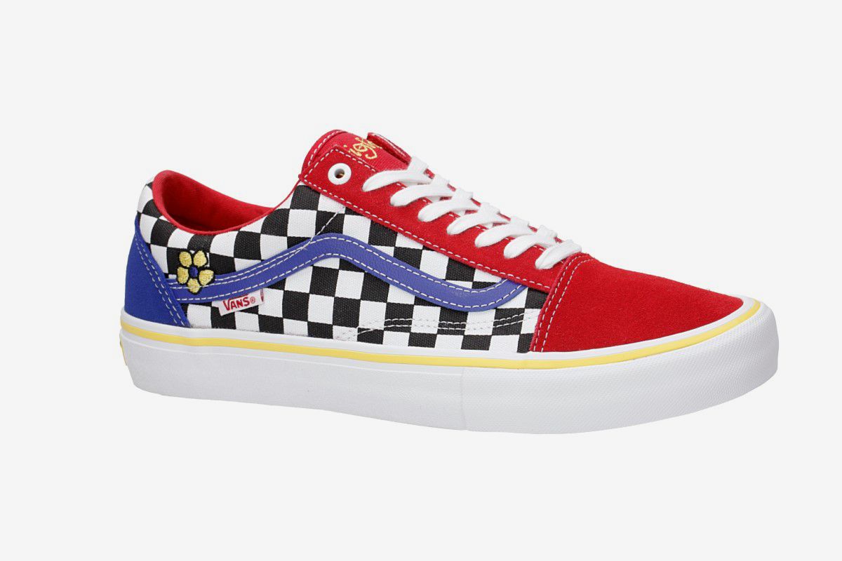 Vans Old Skool Pro Shoes Brighton Zeuner Red Check Blue Buy At Skatedeluxe