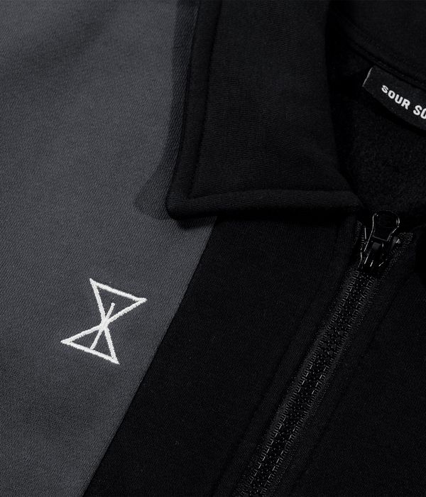 SOUR SOLUTION Collar Quarter Zip Sweatshirt (black grey)