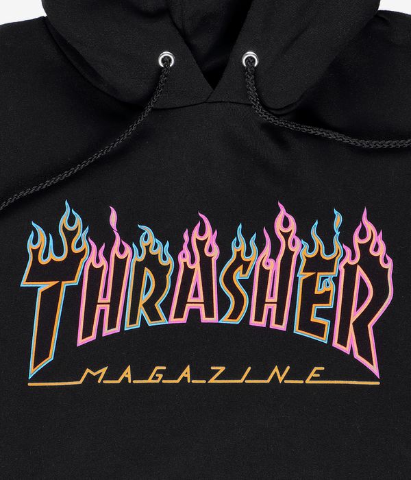 Thrasher Double Flame Neon Hoodie (black)