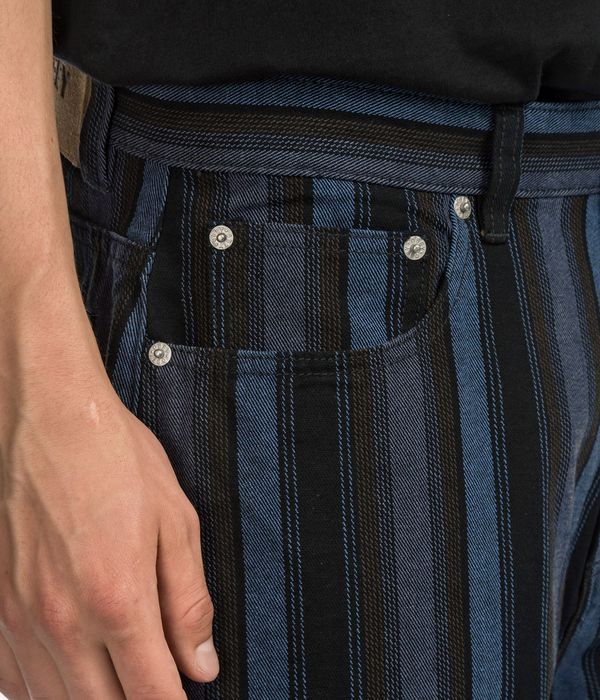 Obey Baja Stripe Baggy Denim Shorts (black multi)