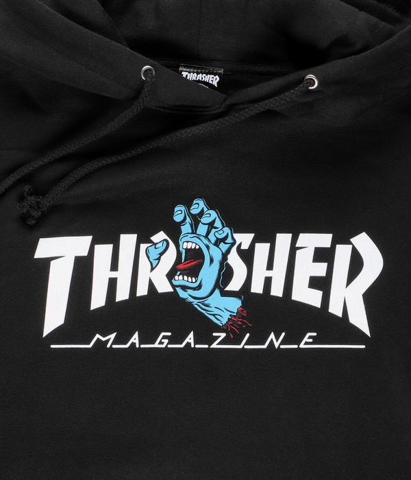 Thrasher x Santa Cruz Screaming Logo Bluzy z Kapturem (black)