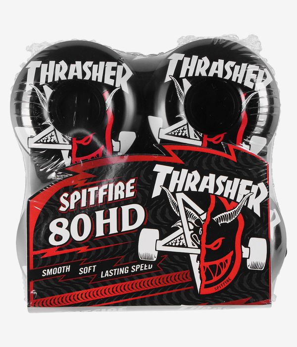Spitfire x Thrasher Thrash & Burn Classic Full Roues (black) 56 mm 80A 4 Pack