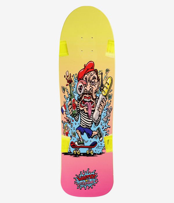 Wasted Paris x Jimbo Phillips French Cliché 9" Skateboard Deck (yellow pink)