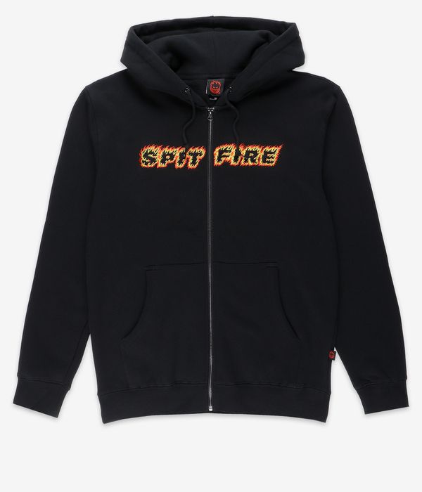 Spitfire Flames Script Zip-Hoodie (black)