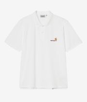 Carhartt WIP American Script Garment Washed Polo-Shirt (white)