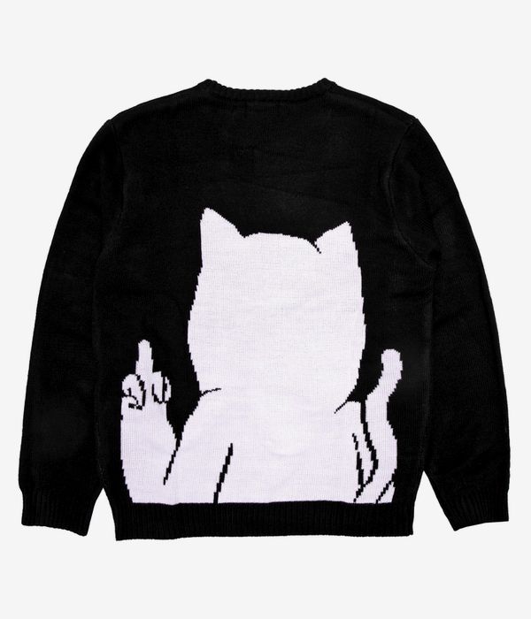 RIPNDIP Lord Nermal Flippy Knitty Sweatshirt (black)