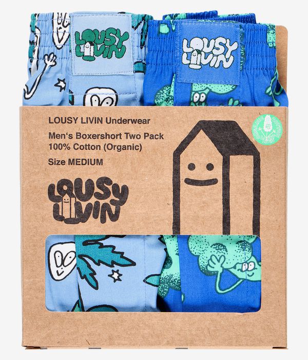 Lousy Livin Weedy & Broccoli Boxers (blue) 2 Pack