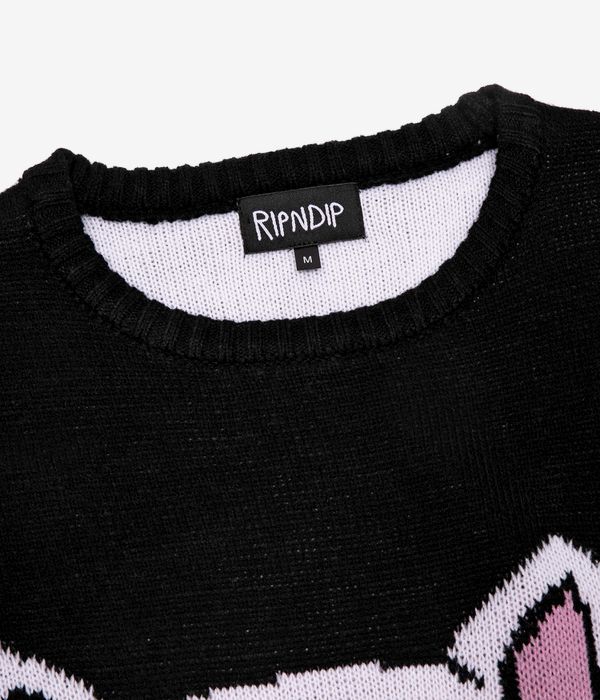 RIPNDIP Lord Nermal Flippy Knitty Sweatshirt (black)