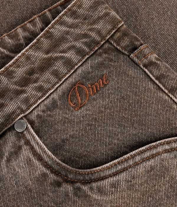 Dime Baggy Denim Jeans (sandblasted brown)