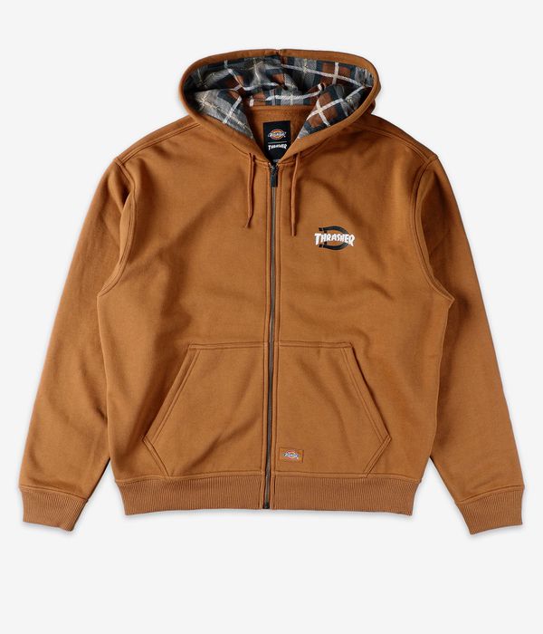 Dickies x Thrasher Through Bluza z Kapturem na Zamek (brown duck)