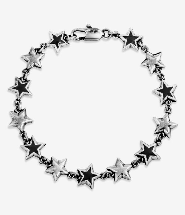Twojeys Black Enameled Stars Wristband (silver)
