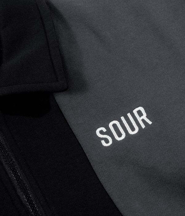 SOUR SOLUTION Collar Quarter Zip Sweatshirt (black grey)