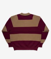 Evisen High Gauge Knit Rugby Jersey (burgundy)