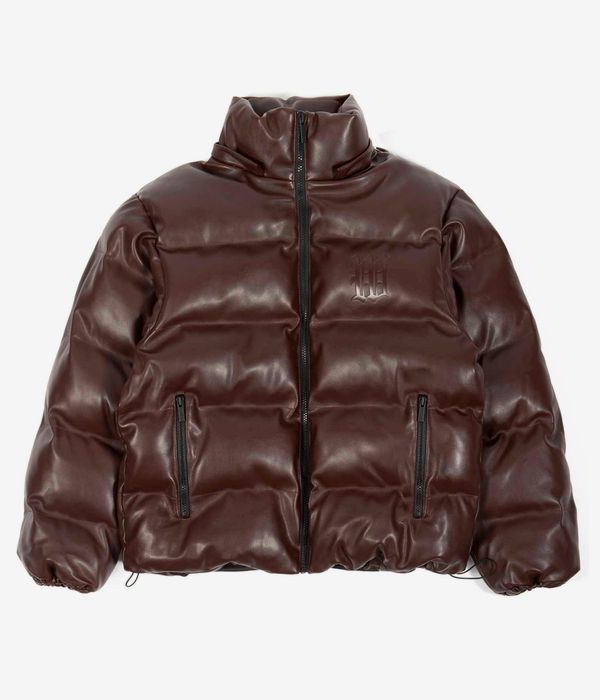 Wasted Paris Puffer Hood Faux Leather Jas (ice brown)