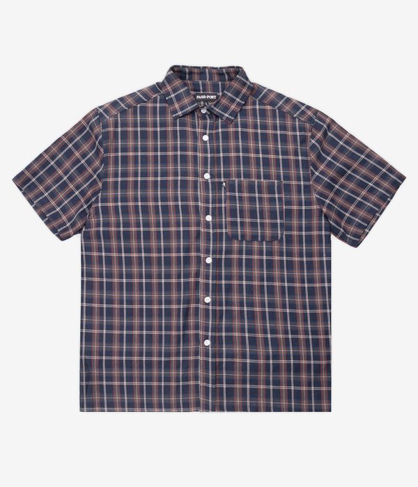 Passport Workers Check Shirt (navy orange)