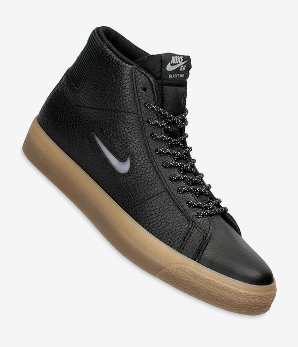 Shop nike sb leather black Nike SB Zoom Blazer Mid Premium Shoes (black white gum