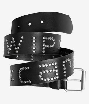 Carhartt WIP Script Studs Leather Belt (black silver)