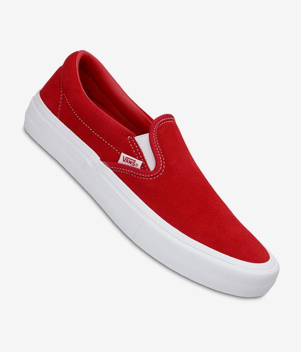Shop Vans Slip-On Pro Suede Shoes (red white) online | skatedeluxe