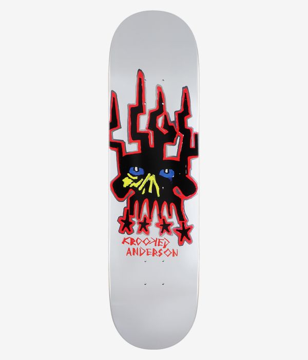 Krooked Manderson Skull King 8.38" Skateboard Deck (white)