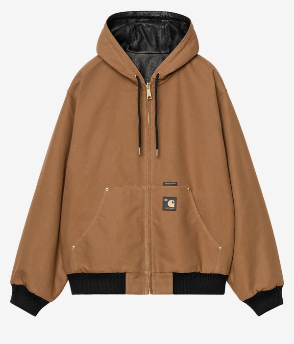 Carhartt WIP 50 Years Anniversary OG Active Leather Jacket reversible (black hamilton brown)