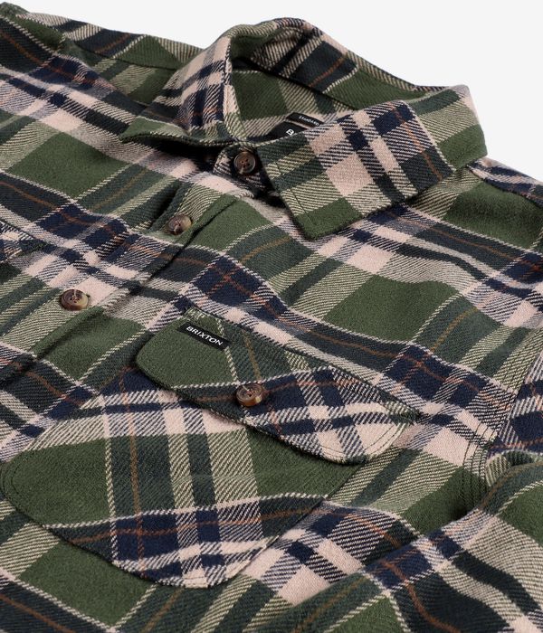 Brixton Bowery Camicia (cypress green washed navy white)