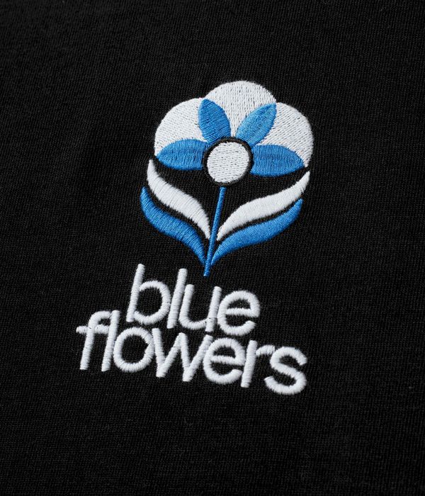 Blue Flowers Flower T-Shirt (black)