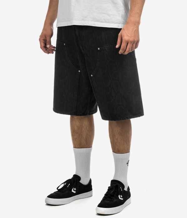 Carhartt WIP OG Double Knee Cotton Smith Shorts (snake camo black heavy stone was)