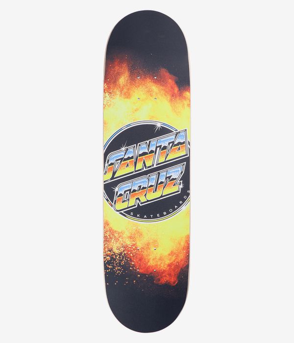 Santa Cruz Chrome Dot Flame Everslick 8.5" Skateboard Deck (black yellow)