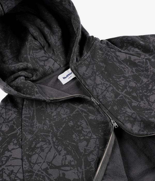 Butter Goods Woods Camo Zip-Hoodie (washed black)