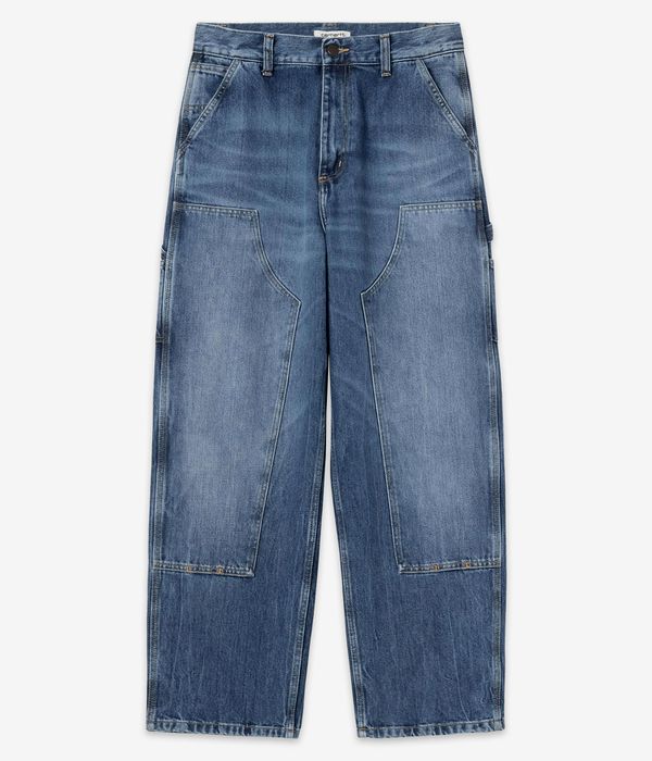 Carhartt WIP W' Brandon Double Knee Pant Smith Jeans women (blue marble used wash)