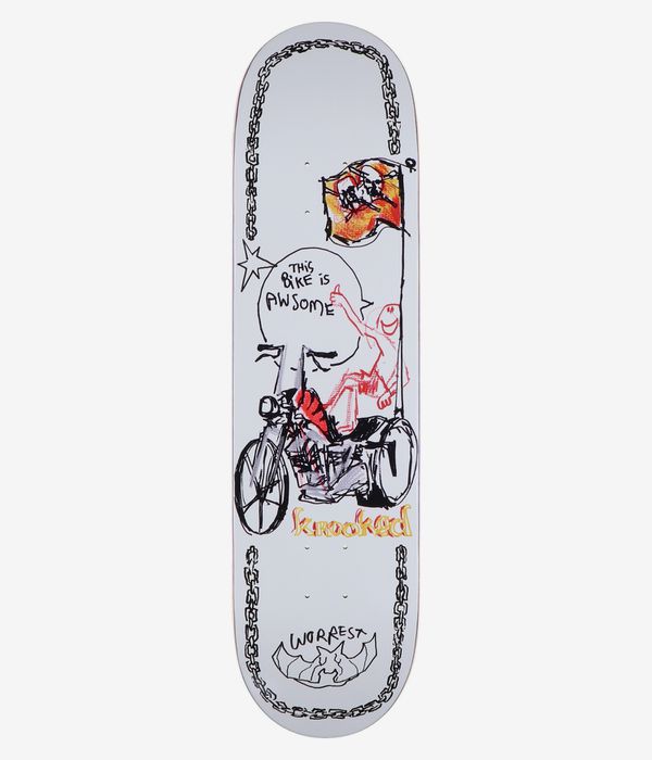 Krooked Worrest Awesome Cycle 8.12" Tabla de skate (white)