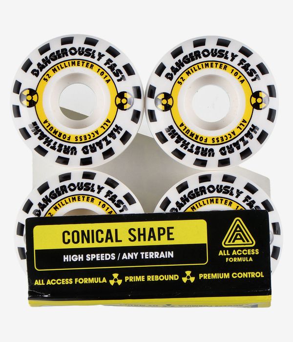 Madness Hazard Emergency Conical Ruote (white yellow) 52mm 101A pacco da 4