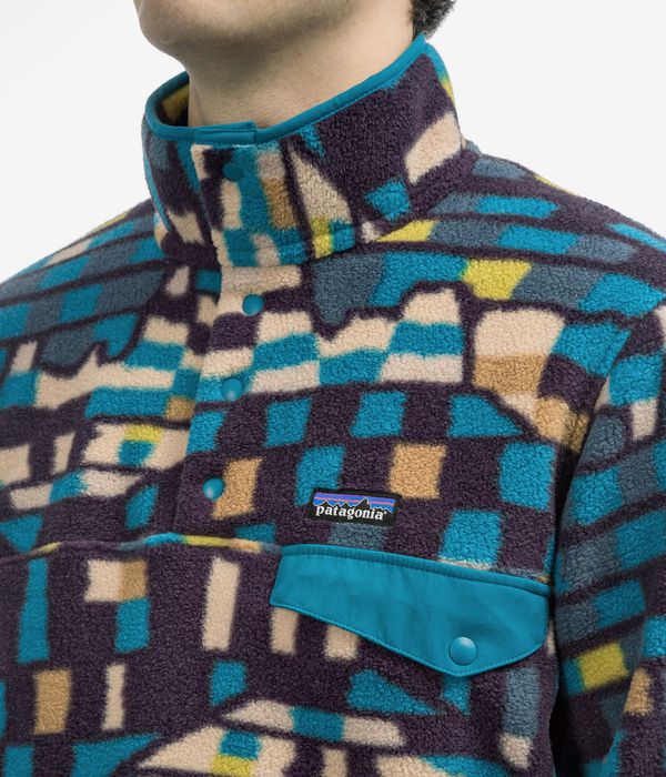 Patagonia Lightweight Synch Snap-T Jacket (fitz roy patchwork belay blue)