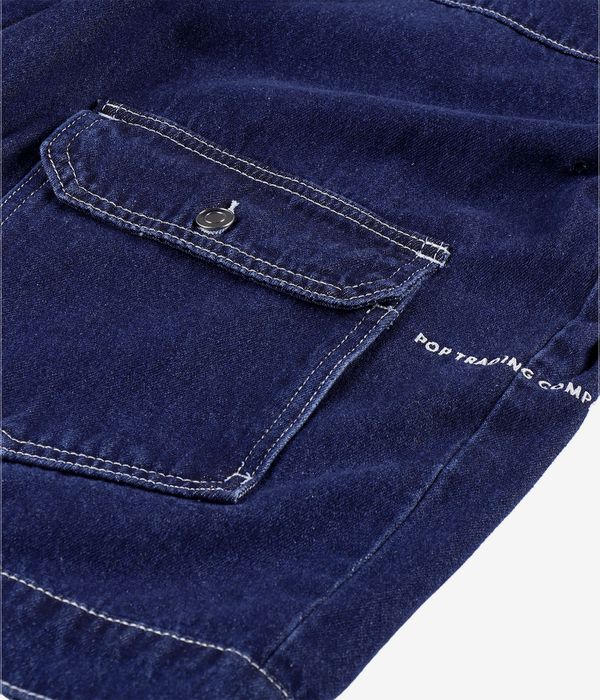 Pop Trading Company Full Button Denim Jas (rinsed denim)