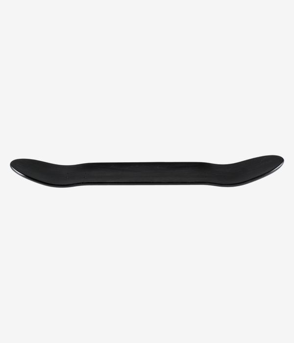 Planche de skateboard Jart Stay High A Weed Cannabis Man 8,375" — vue de profil sur toute la longueur montrant le concave, le nose et le tail ; surface de la planche entièrement noire, sans graphisme ni texte visible. Image studio nette ; fond blanc.